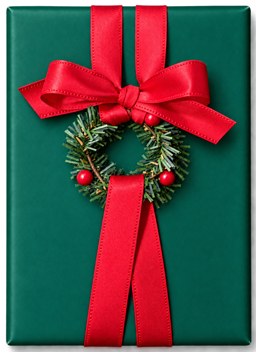 Solid Hunter Green with Wreath Solid Hunter Green with Wreath